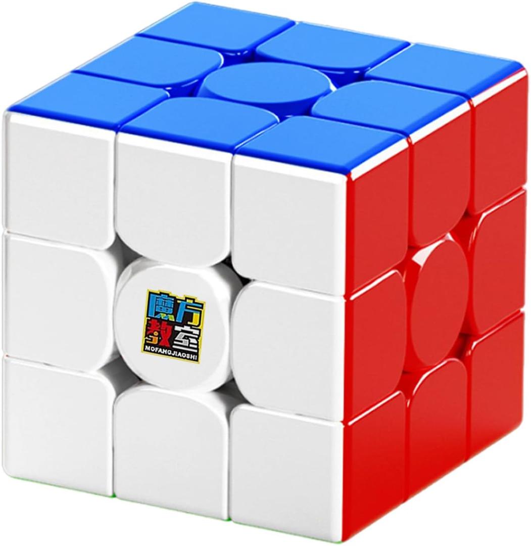 CFMOUR Magnetic Speed Cube 3x3 - Moyu Meilong 3M Stickerless Magic Cubes with Stand - Fast Smooth Problem-Solving Brain Teaser Puzzle Toy for Kids & Adults