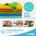 AIDEA Microfiber Cleaning Cloth 100PK, Soft Absorbent Rags, Microfiber Towels for Cars, Kitchen Towels, Dusting Cloth for Home, Window, Cleaning Supplies, 12"×12"