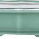 1 Pc Rectangular Ceramic Succulent Planter, Minimalist Flower Pot with Drainage, Indoor and Outdoor Container for Plants, Modern Style