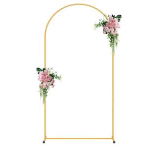 7.2FT Arch Backdrop Stand, Metal Backdrop Arch Stand, Decoration Balloon Arch Stand, Gold Wedding Arch Stand for Party Backdrop