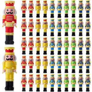 Chunful 50 Pcs Christmas Mini Nutcrackers Ornaments Figures Christmas Nutcracker Soldier Miniature Figurines for Tree Decorations Tabletop Home Decor Party Favors Hide and Seek