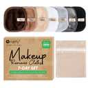 Orighty Makeup Remover Cloths 7-Day Set, Premium & Reusable Makeup Remover Pads, Erase Make-up With Just Water, Make-up Set For Eyes, Lips, Foundation and more, Ideal Choice For Women (Neutrals)