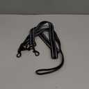 Cymiler Nylon Short Traffic Leash with Padded Handle, 3 Sizes - Small to Large, Reflective Threads - Black