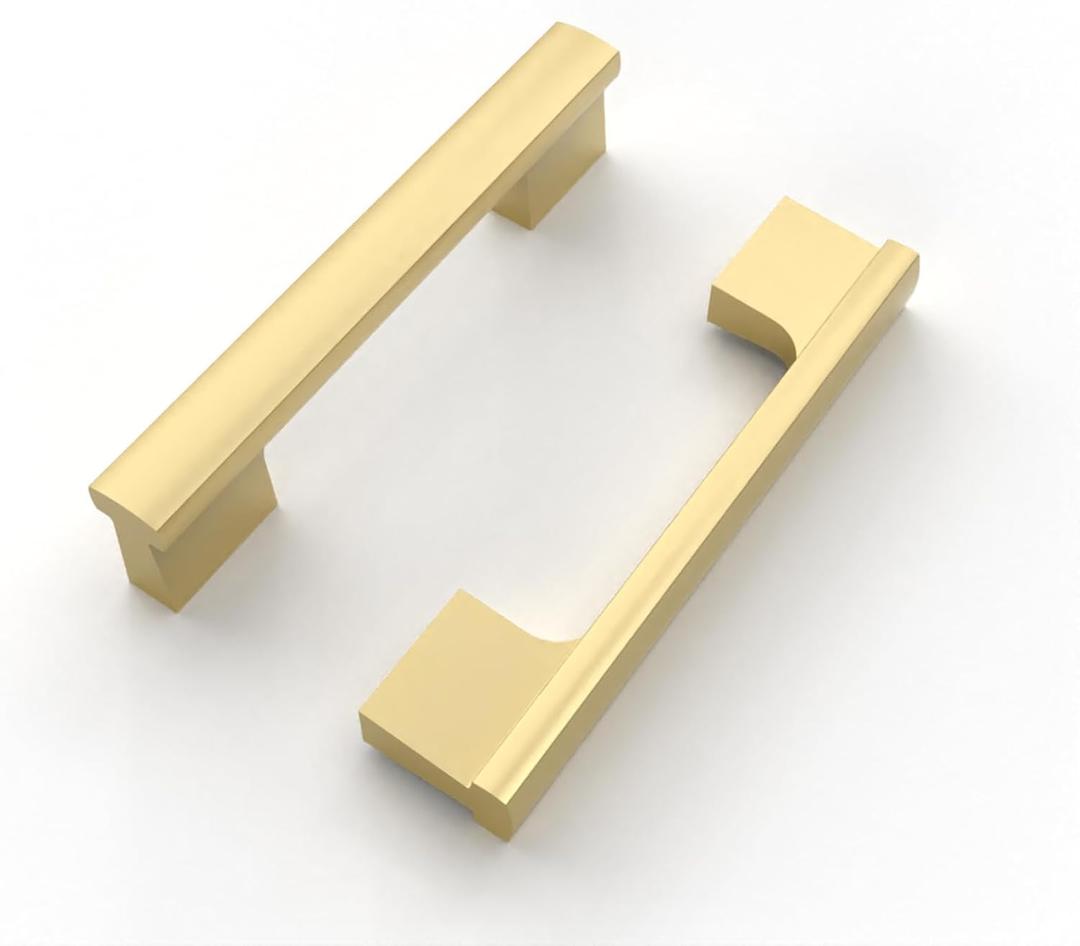 FILTA 3.75 Inch(96mm) Hole Centers Gold Cabinet Handles(Set of 10),Stylish Gold Handles for Cabinets Kitchen Cabinet Pulls Cabinet Hardware for Cabinets Cupboard Drawer