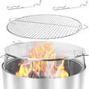 Uniflasy Fire Pit Shield and Cooking Grate for Solo Stove Yukon 27",304 Stainless Steel Spark Screen Cooking Grate for Backyard & Outdoor Fire Pits,Fire Pit Accessory Kits for Solo Stove Yukon