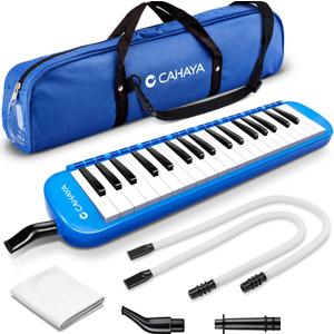 CAHAYA Melodica Piano Keyboard 37-Keys with Case for Beginners Adults Blue