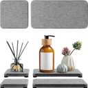 4PCS Water Absorbing Stone Tray, Stone Drying Tray for Bathroom Sink and Kitchen Counter, Fast Drying Diatomite Sink Coasters, Diatomaceous Coaster, Soap Dish Holders (Gray)