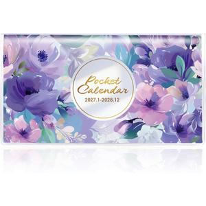 Pocket Calendar 2027-2028 for Purse, Small Pocket Planner 2027-2028 for Purse 3.56.5In,24 Month Organizer from Jan 2027- December 2028 Mini Planner with Pvc Cover for Organizing & Planning