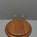 Designer Solid Round Toilet Seat in Oak