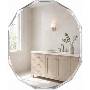30x36 Inch Oblong Oval Frameless Beveled Edge Bathroom Mirror