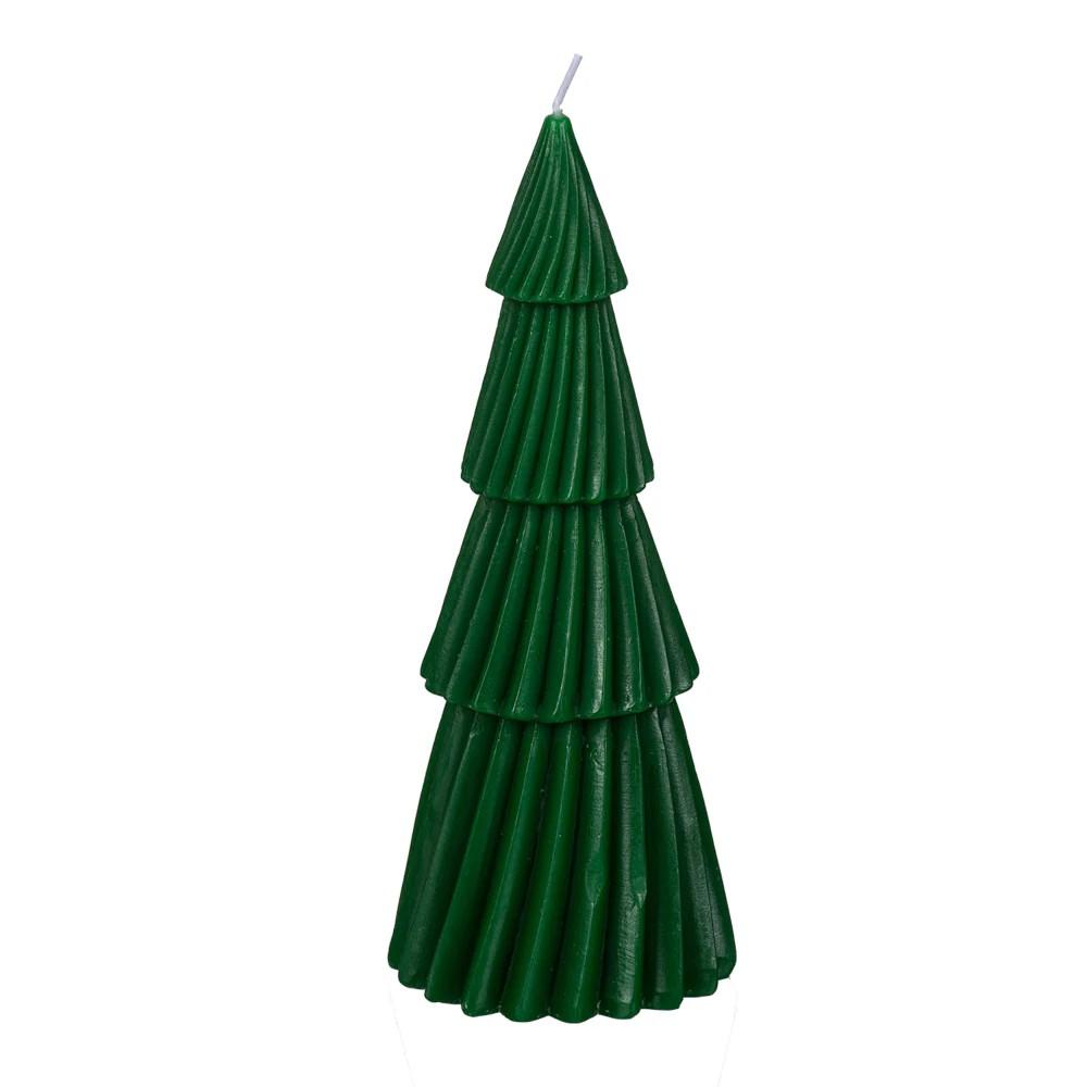 6.7 inch Tree Wax Candle Green 2 Pack