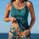 Summer Mae Tankini Swimsuits for Women 2026 Bathing Suits Top Ruched Two Piece Tummy Control V-Wire Modest Swim Suits | Modest Bathing Suit, Flattering Swim Suit, Swimsuit with Adjustable Strap, Tankini with Shorts, Boy Shorts with Sporty Pocket (XL)