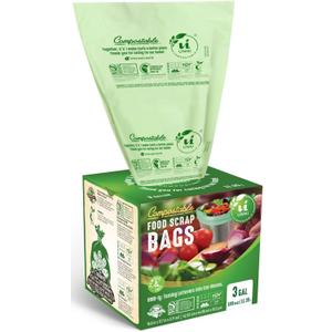 UNNI Compostable Trash Bags, 3 Gallon / 11.35 Liter, 100 Count, Extra Thick 0.71 Mil Small Kitchen Food Scrap Bin Liners, Certified by BPI, CMA & OK compost HOME, Meets the ASTM D6400 Standard