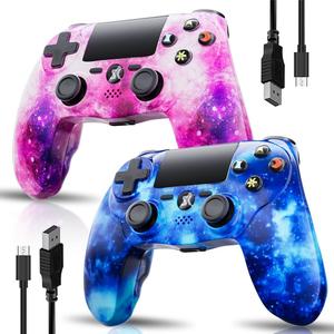 CHENGDAO 2 Pack for PS4 Controller, Wireless Controller for PlayStation 4/Slim/Pro/PC, with 6-Axis Motion Sensor/Double Vibration, Pink & Blue