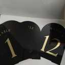 UNIQOOO Black Arch Wedding Table Numbers with Stands 1-15, Gold Foil Printed 5x7 Double Sided Acrylic Signs and Holders, Perfect for Centerpiece, Reception, Decoration, Party, Anniversary, Event