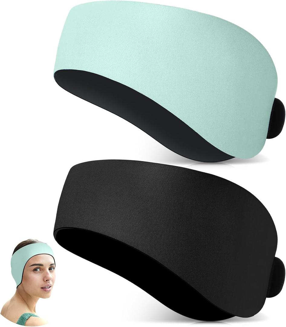 2 Pairs Swimming Headbands Adjustable Water Headbands for Adults Waterproof Safety Earplugs Swimming Earband Protectors for Pool, Surfing, Diving and Water Sports (Mint, Black) 2 Pairs Swimming Headbands Adjustable Water Headbands for Adults Waterproof Safety Earplugs Swimming Earband Protectors for Pool, Surfing, Diving and Water Sports (Mint, Black)