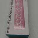 Wireless Keyboard and Mouse Combo, Retro Typewriter Wireless Keyboard with Round Keycaps, 2.4GHz USB Cute Wireless Keyboard Mouse for Computer, Desktop, Laptop and Computer (AllWhite)