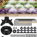 120FT Drip Irrigation System for Garden with 18 Nozzles 360 Adjustable Misting Nozzles, Quick-Connect Design, Ideal for Raised Beds, Lawns, Greenhouses & Outdoor Cooling