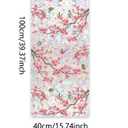 Runtoo Window Privacy Film Rainbow Cherry Blossom Flower Window Clings 3D Decorative Vinyl Stained Glass Butterfly Floral Decals Static Cling Sticker Non-Adhesive, 15.75 x 40 inches