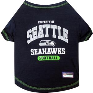 NFL Seattle Seahawks Dog T-shirt X-Large. - Licensed Shirt for Pets Team Colored with Team Logos- Premium Stretchable Materials for the comfort of your Dog & Cat