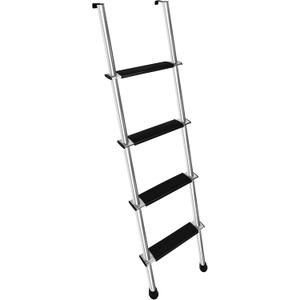 52" RV Bunk Ladder, 4 Step Integrated Aluminum Camper Bunk Bed Ladder with Anti-Slip Rubber Foot Pads, Sliver