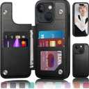 DJDUCK Designed for iPhone 15 Plus Case Wallet with Card Holder, [Magnetic Clasp Cover] [RFID Blocking Leather Protection] Shockproof Women Men Cases 6.7 Inch for Apple 15 Plus Black