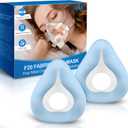 2PCs Replacement F20-Style Fabric Mask (Medium) - No Silicone Contact, CPAP Full Face Cushion Wrapped by Cooling Fabric for Airfit F20 & Airtouch F20, No Stuffiness Even in Hot Weather (Blue-M)