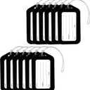 Pack of 12 Luggage Tags, Smart Tags for Travel suitcases, Travel Bags Tags for Easily Identification of Bags (Black)