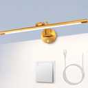 MantoLite 24'' Picture Lights for Wall,Vanity Lights for Bathroom,Plug-in or Hardwired,12W 3000K LED Dimmable Modern Bathroom Lighting Fixtures Over Mirror and Wall Lights for Bedroom(Brass)