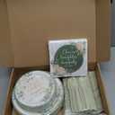 350 Pcs Eucalyptus Leaves Bridal Shower Paper Plates Napkins Cups Disposable Sage Green Tableware Set With Knives Forks Cheers to Love Party Favors for 50 Guest Wedding Engagement Decor