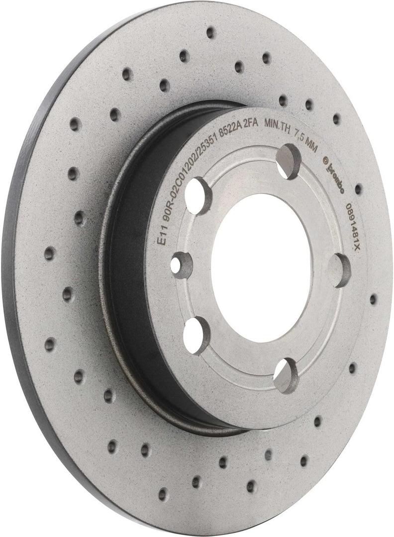 Brembo 08.9148.1X Xtra UV Coated solid drilled Rear Brake Rotor AUDI/SKODA/VW OE# 1J0615601D