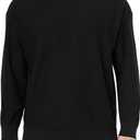 HUGO Men's Repeat Logo Neck Cotton Sweater (X-Large, Black Crow)
