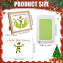 Baby's First Christmas Footprint Craft Newborn Footprint Art Craft DIY Frame Christmas Ornament Kit Wooden Picture Frame Holiday Xmas Gifts 2025, Tabletop Display Memory Keepsake(Elf,Green)