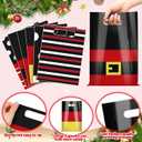 Sinmoe 200 Pcs Plastic Christmas Bags Bulk Christmas Merchandise Gift Bag with Handle 9" x 12" Reusable Xmas Goodie Treat Pouch for Candy Retail Shopping Business Party(Black Red,Mouse)
