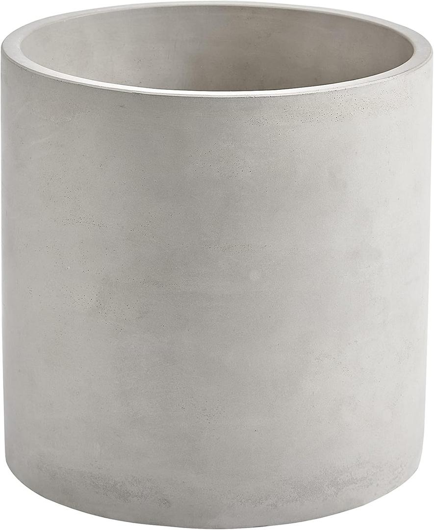Lartzell Plant Pots, 6.7 Inch Planters for Indoor Plants, Grey Cement Flower Pot with Drain Hole, Modern Concrete Planters for Home Office & Outdoor Decor