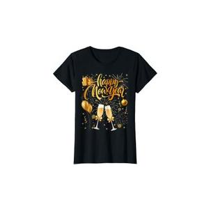 Happy New Year Party 2026 Balloon Family Matching Men Women TShirt (5XL, Black)