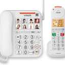 VTech SN5147 Amplified Corded/Cordless Senior Phone with Answering Machine, Big Buttons, 90dB Extra-Loud Ringer, 50dB Audio Assist, Call Blocker