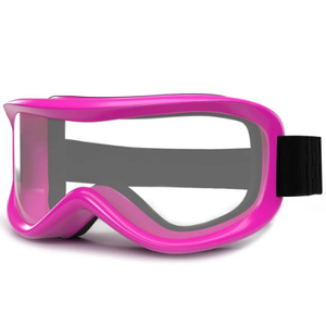 MAXJULI Kids Ski Goggles - Helmet Compatible Snow Goggles for Baby &Toddler with 100% UV Protection Age 0-4 4301 (Pink Frame Clear Lens (Vlt 92.7%))