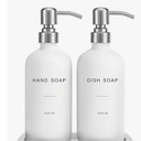 Prus Waso White Soap Dispenser for Kitchen Sink, Dish and Hand Soap Dispenser with Silver Stainless Steel Pump, Perfect for Kitchen Decor and Accessories. (Silver & White)