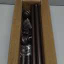 Heavy Duty Curtain Rods for Windows 66 to 120 Inches, Bronze Curtain Rods for Bedroom, Living Room, Patio, Kitchen, Adjustable with Classic Finials