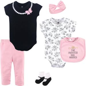 Hudson Baby Unisex Baby Cotton Layette Set (3-6 Months, Princess)