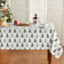 Horaldaily Christmas Tablecloth 60104 Inch Rectangular, Christmas Pine Tree Green Washable Table Cover for Party Picnic Dinner Decor