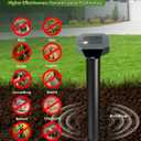 Snake & Mole & Rabbit & Skunk Repellent Solar Powered, 2026 Upgraded Ultrasonic Deterrent, IP65 Waterproof, Gopher Groundhog Chipmunk Raccoon and Vole Repellent & Deterrent for Lawn & Garden, 4 Pack