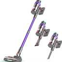 Cordless Vacuum Cleaner, 550W 48kPa 60 Mins Runtime Vacuum Cleaners for Home, Stick Vacuum with Intelligent Display, Rechargeable Battery and Anti-Tangle Brush, Perfect for Pet Hair/Carpet/Floors