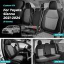 Customized for Toyota Sienna Seat Covers 2021-2026 Sienna 8 Seats 3 Row, Leather Car Seat Covers Waterproof Seat Covers Full Set for Cars, Car Seat Protectors, Airbag Compatible(BlackGrey)