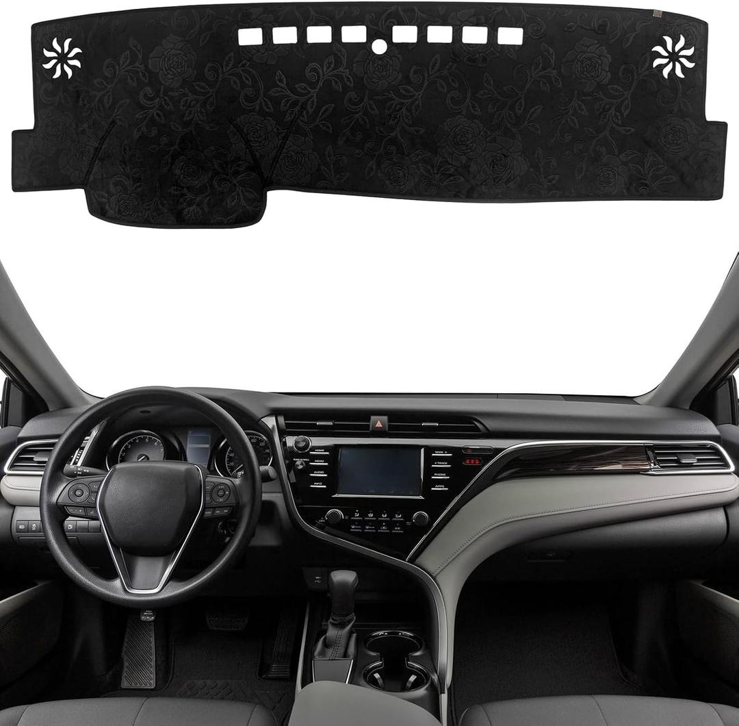 KEYOOG Dashboard Cover Dash Mat Fit for to-yota Camry 2024-2018 (Without HUD Models),Car Dash Board Mat Anti-Glare Carpet,Non-Slip Pad Sunshield Protector (Flannel)