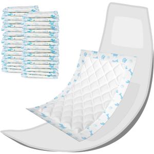 Pet Soft Disposable Dog Diaper Liners Booster Pads - Fit for Most Washable Dog Diapers & Dog Belly Bands Wraps, Ultra Absorbent for Marking, Incontinence, Female in Heat (Blue,M-25)