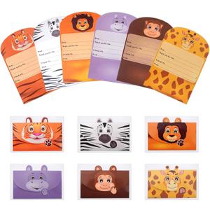 2 x Kids Thank You Cards Fill in the Blank - 12 Safari Fill in the Blank Thank You Notes with Envelopes for Kids or Toddlers, 5.5 x 8.1 inches