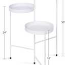 Kate and Laurel Finn Tri-Level Metal Plant Stand, White