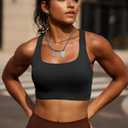 RUNNING GIRL Sports Bras for Women, Molded Cup High Impact Sports Bra Workout Bras for Women High Support Racerback (Black, M)